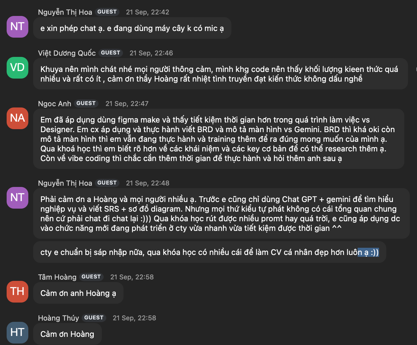 Preview of review from Lớp AIBA09